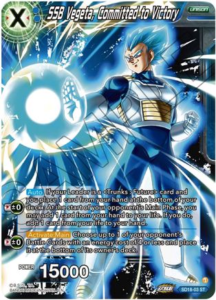 SSB Vegeta, Committed to Victory (SD18-03) - Dawn of the ZLegends Foil