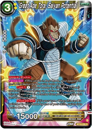 Great Ape Tora, Saiyan Potential (BT18-098) - Dawn of the ZLegends