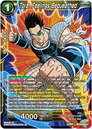 Tora, Feelings Bequeathed (BT18-099) - Dawn of the ZLegends Foil