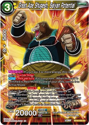 Great Ape Shugesh, Saiyan Potential (BT18-102) - Dawn of the ZLegends Foil