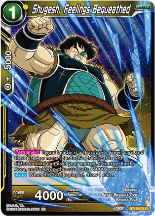 Shugesh, Feelings Bequeathed (BT18-103) - Dawn of the ZLegends Foil