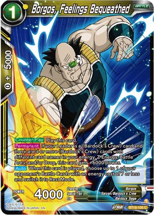Borgos, Feelings Bequeathed (BT18-105) - Dawn of the ZLegends Foil