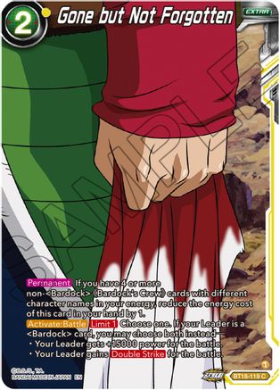 Gone but Not Forgotten (BT18-119) - Dawn of the ZLegends