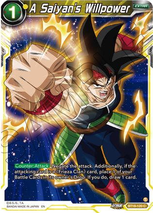 A Saiyan's Willpower (BT18-120) - Dawn of the ZLegends Foil