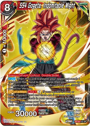 SS4 Gogeta, Indomitable Might (BT18-143) - Dawn of the ZLegends Foil