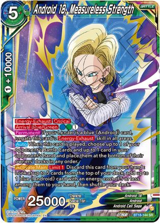 Android 18, Measureless Strength (BT18-144) - Dawn of the ZLegends Foil