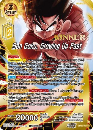 Son Goku, Growing Up Fast (ZENKAI Celebration Winner-Stamped) (SD20-02) - Promotion Cards Foil