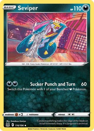 Seviper 116/196 - Reverse Holofoil SWSH11 Lost Origin - Uncommon