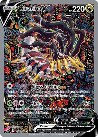 Giratina V (Alternate Full Art) 186/196 - Holofoil SWSH11 Lost Origin - Ultra Rare