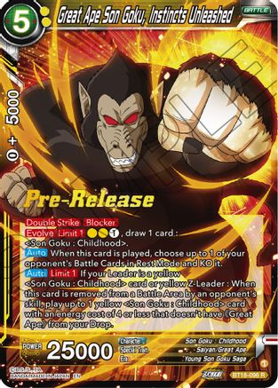 Great Ape Son Goku, Instincts Unleashed (BT18-096) - Dawn of the ZLegends PreRelease Cards