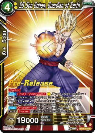 SS Son Gohan, Guardian of Earth (BT18-110) - Dawn of the ZLegends PreRelease Cards