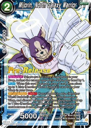 Mijorin, North Galaxy Warrior (BT18-043) - Dawn of the ZLegends PreRelease Cards