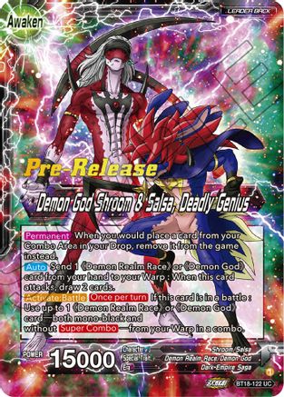 Shroom & Salsa // Demon God Shroom & Salsa, Deadly Genius (BT18-122) - Dawn of the ZLegends PreRelease Cards