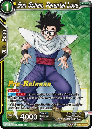 Son Gohan, Parental Love (BT18-111) - Dawn of the ZLegends PreRelease Cards