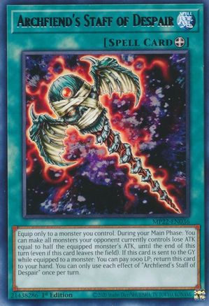 Archfiend's Staff of Despair (MP22-EN036) - 2022 Tin of the Pharaoh's Gods 1st Edition