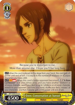 Eren: Conversation at Sunset (AOT/SX04-012 U) - Attack On Titan: Final Season