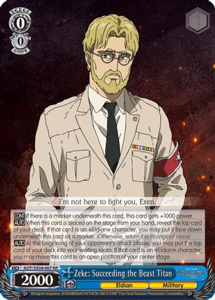Zeke: Succeeding the Beast Titan (AOT/SX04-067 RR) - Attack On Titan: Final Season