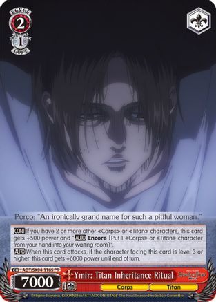 Ymir: Titan Inheritance Ritual (Foil) (AOT/SX04-116S PR) - Attack On Titan: Final Season