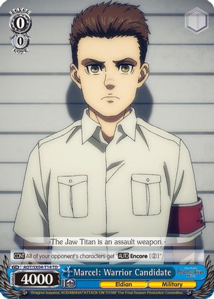Marcel: Warrior Candidate (AOT/SX04-T14 TD) - Attack On Titan: Final Season