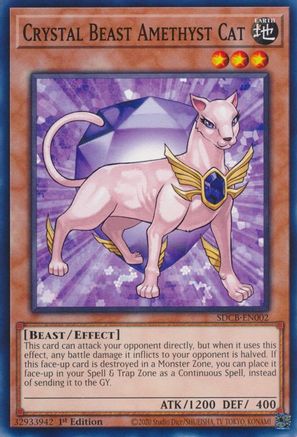 Crystal Beast Amethyst Cat (SDCB-EN002) - Structure Deck: Legend of the Crystal Beasts 1st Edition