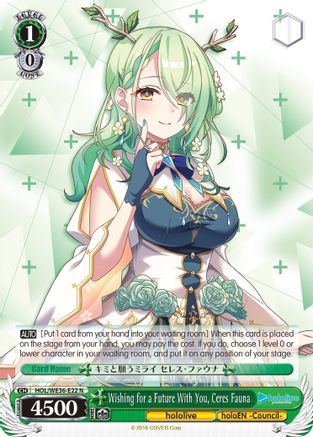 Wishing for a Future With You, Ceres Fauna (HOL/WE36-E22 N) - hololive production Premium Booster