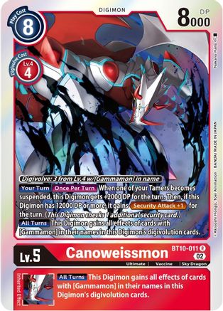 Canoweissmon (BT10-011) - Xros Encounter Foil