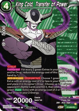 King Cold, Transfer of Power (P-430) - Promotion Cards