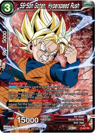 SS Son Goten, Hyperspeed Rush (Zenkai Series Tournament Pack Vol.1 Winner) (P-407) - Tournament Promotion Cards