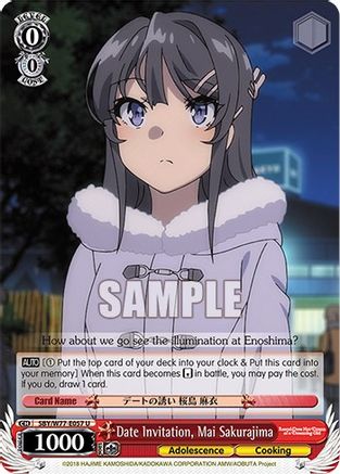 Date Invitation, Mai Sakurajima (SBY/W77-E057 U) - Rascal Does Not Dream of a Dreaming Girl
