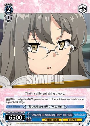 "Unraveling the Superstring Theory" Rio Futaba (SBY/W77-E087 U) - Rascal Does Not Dream of a Dreaming Girl