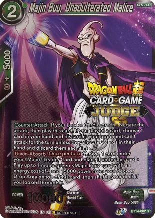 Majin Buu, Unadulterated Malice (Judge Pack Vol.12) (BT14-082) - Tournament Promotion Cards