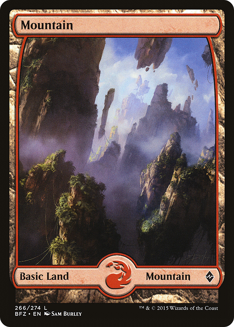Mountain (266) - Full Art (BFZ-266) - Battle for Zendikar Foil