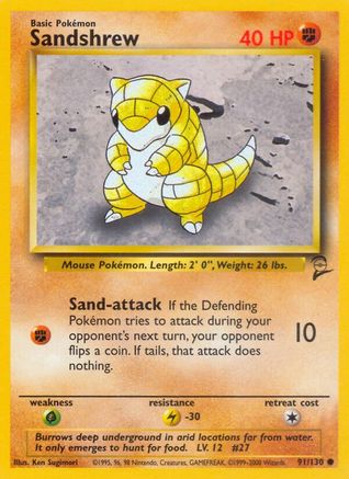 Sandshrew 091/130 Base Set 2 - Common