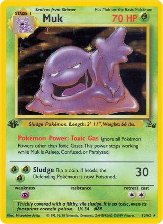 Muk (13) 013/62 - Unlimited Holofoil Fossil - Holo Rare
