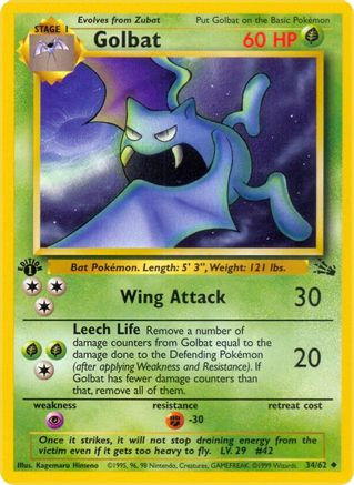 Golbat 034/62 - 1st Edition Fossil - Uncommon