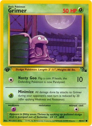 Grimer 048/62 - 1st Edition Fossil - Common