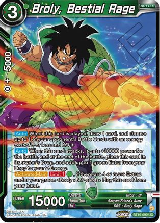 Broly, Bestial Rage (BT19-090) - Fighters Ambition Foil