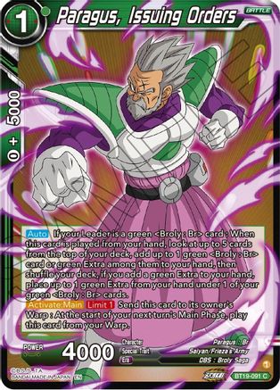 Paragus, Issuing Orders (BT19-091) - Fighters Ambition