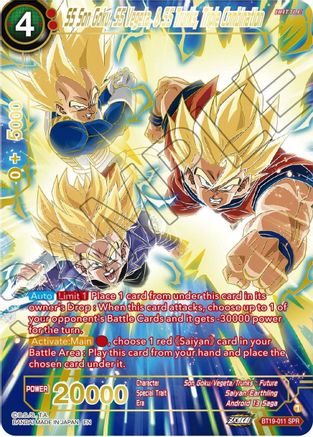 SS Son Goku, SS Vegeta, & SS Trunks, Triple Combination (SPR) (BT19-011) - Fighters Ambition Foil