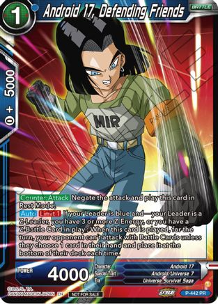 Android 17, Defending Friends (Zenkai Series Tournament Pack Vol.2) (P-442) - Tournament Promotion Cards