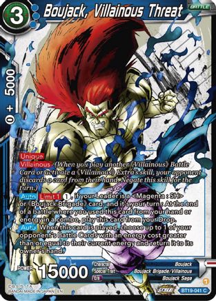 Boujack, Villainous threat (BT19-041) - Fighters Ambition