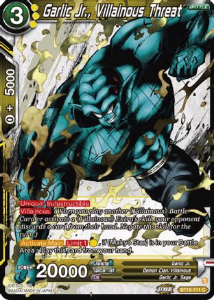 Garlic Jr., Villainous Threat (BT19-111) - Fighters Ambition Foil