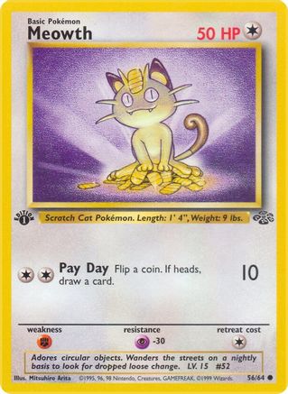 Meowth 056/64 - 1st Edition Jungle - Common