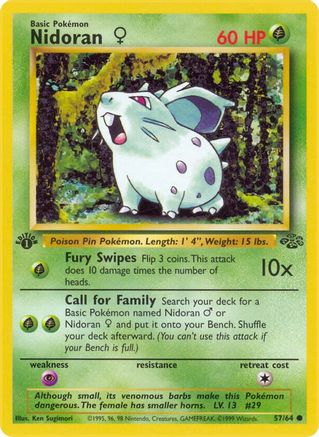 Nidoran F 057/64 - 1st Edition Jungle - Common