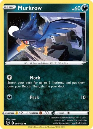 Murkrow 106/195 SWSH12 Silver Tempest - Common