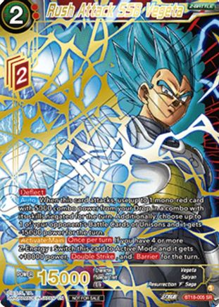 Rush Attack SSB Vegeta (Zenkai Cup 2022 Top 8) (BT18-005) - Tournament Promotion Cards Foil