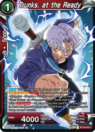 Trunks, at the Ready (BT19-016) - Fighters Ambition Foil