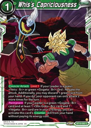 Whis's Capriciousness (BT19-092) - Fighters Ambition