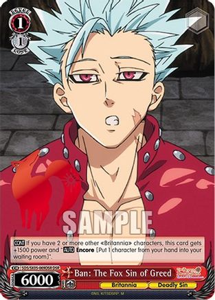 Ban: The Fox Sin of Greed (DSR) (SDS/SX05-069DSR DSR) - The Seven Deadly Sins: Revival of The Commandments