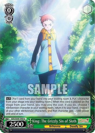 King: The Grizzly Sin of Sloth (SDS/SX05-040 U) - The Seven Deadly Sins: Revival of The Commandments